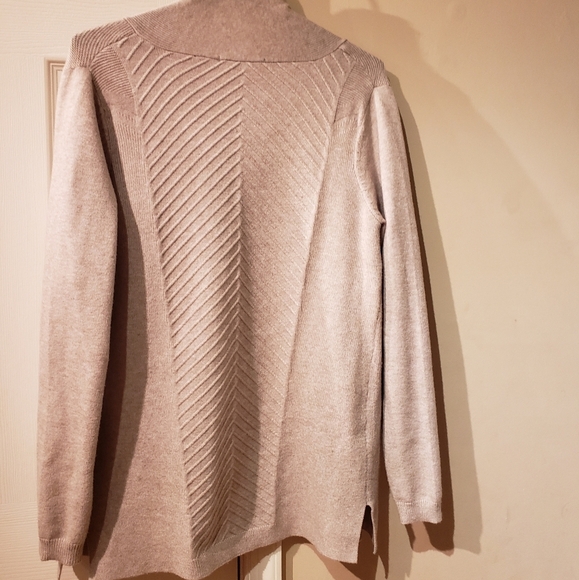 Open Front Cardigan With Rib Trim - Picture 3 of 5